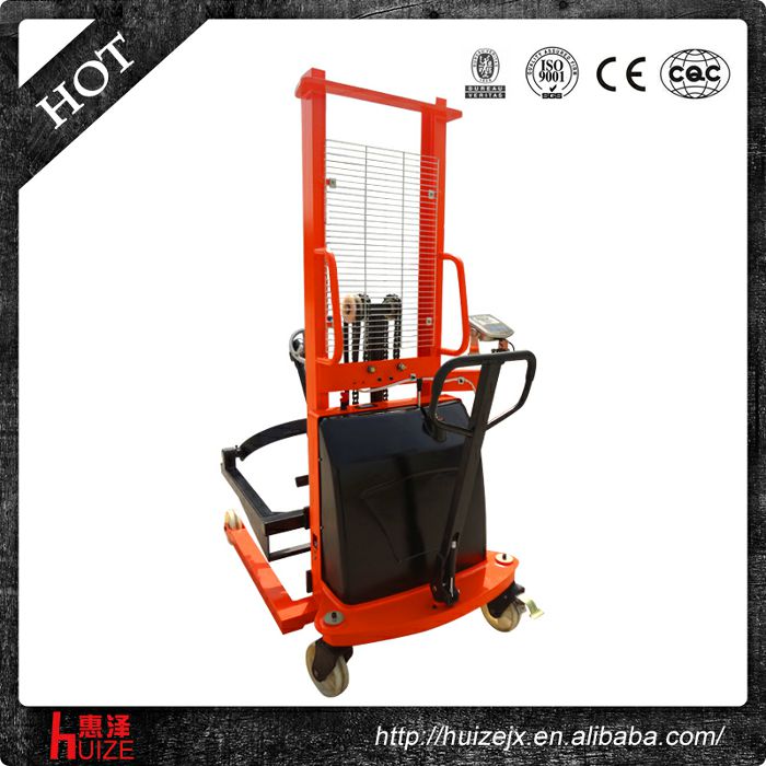 半電動(dòng)稱重油桶車（夾鐵桶，手搖翻轉(zhuǎn)倒料）